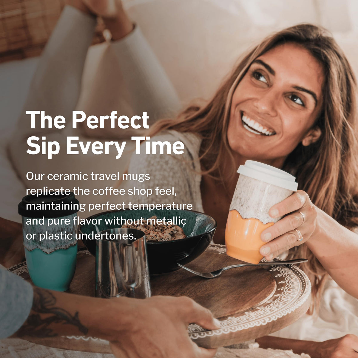 NOVA CERAMICS – To‑Go koffiebeker met deksel