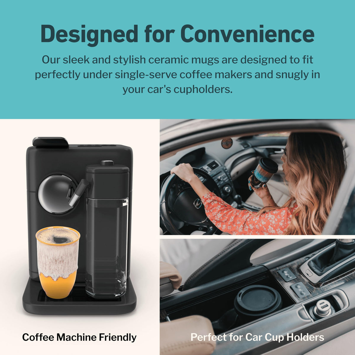 NOVA CERAMICS – To‑Go koffiebeker met deksel