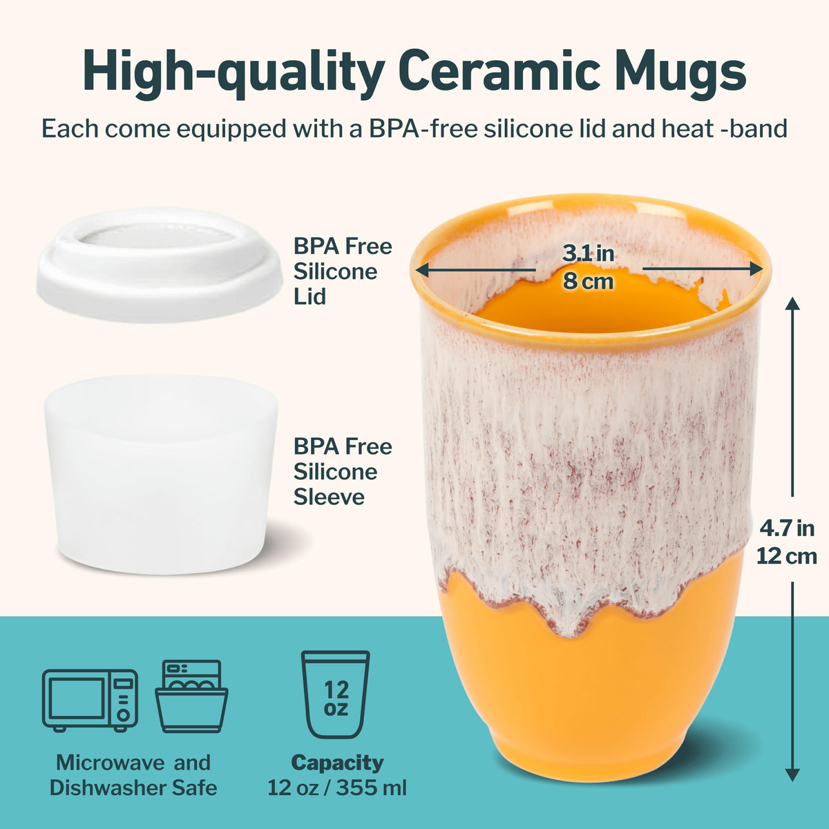 NOVA CERAMICS – To‑Go koffiebeker met deksel