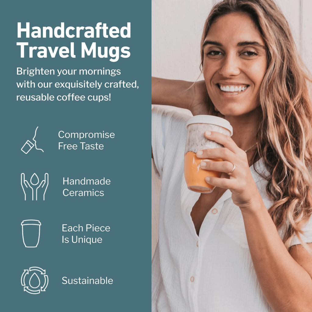 NOVA CERAMICS – To‑Go koffiebeker met deksel