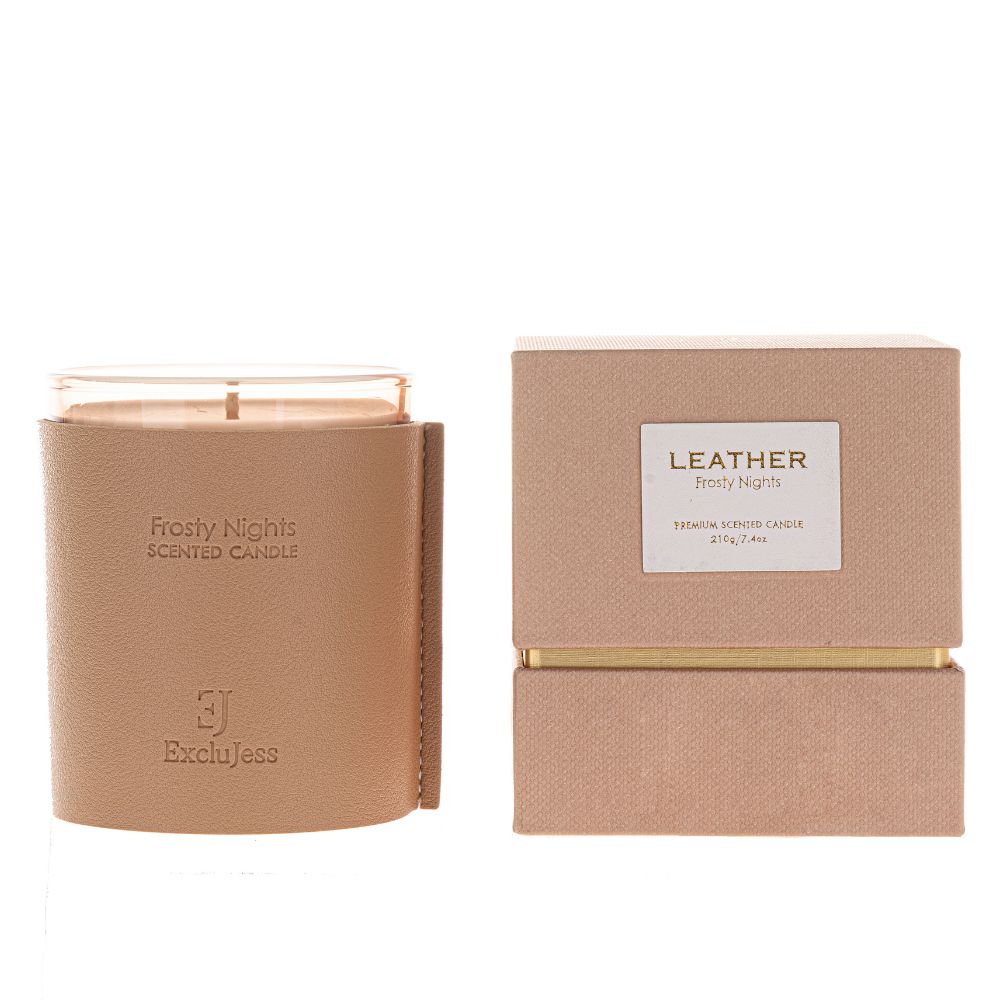 geurkaars in nude leder